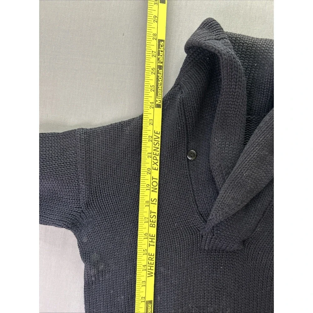 1940s True Vintage Wool Shawl Collar Pullover Sweater Navy Blue 19x25
